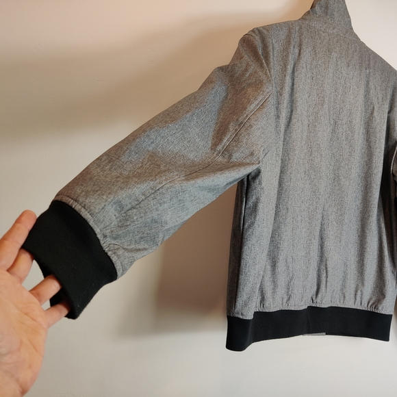 Tommy Hilfiger Men's THFlex Gray Varsity Rib Knit Bomber Jacket Size Medium - Picture 13 of 13